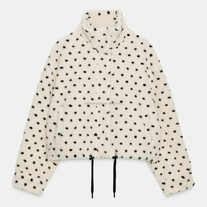 <span class=keywords><strong>Veste</strong></span> en polaire Sherpa à pois pour <span class=keywords><strong>femme</strong></span>, personnalisée OEM ODM, chaude, col montant, cordon de serrage, coupe courte, style <span class=keywords><strong>Teddy</strong></span> <span class=keywords><strong>Bear</strong></span>, vêtement d'extérieur - Product Image 2