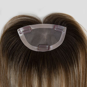 Prothèse capillaire de luxe en cheveux humains vierges russes, avec closure en dentelle, base en soie et filet, texture lisse, vente en gros - Product Image 3
