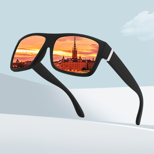 Lunettes de soleil polarisées, monture en métal noir, verres TAC, protection UV400, pour sports de plein air, cyclisme, pêche, conduite - Product Image 1