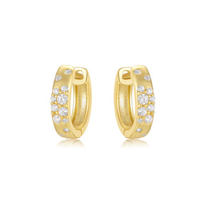 Aros Geométricos Clásicos de Plata de Ley S925 con Circonita Blanca CANNER Gold para Mujer - Product Image 1
