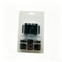 Loquet magnétique tactile à ouverture par poussée pour porte double vitrage en plastique OEM avec charnières pivotantes noires et poignée, ensemble complet pour salon