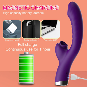 Vibrateur pour femmes 2 en 1 Machine à lécher Stimulateur du clitoris Point G <span class=keywords><strong>Vibro</strong></span> puissant <span class=keywords><strong>Vibro</strong></span>-dildo Baguette suceuse de clitoris Jouets sexuels pour adultes - Product Image 3