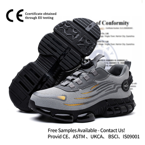 Scarpe Antinfortunistiche Leggere da Uomo con Suola in PU, Tomaia in Rete Traspirante, Antiscivolo con Bottoni Rotanti per Uso in Fabbrica - Product Image 2
