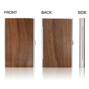 Walnut Gỗ Thép Không Gỉ Slim Pocket Danh Thiếp Chủ Tên Chủ Thẻ Cho Phụ Nữ Và Nam Giới - Product Image 3