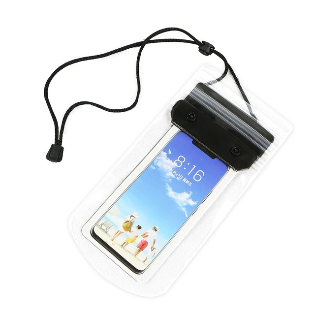 Speefish Black Waterproof Phone Pouch Round Swivel Lock Sealing Mechanism Submersible Diving Dry Case for Underwater Traveler