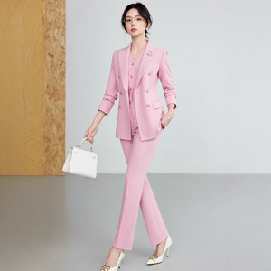 Women's White Suit Set Slim Fit Polyester Worsted Anti-Wrinkle For Commute - Product Image 2