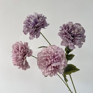 Ramo de Flores de Peonía Artificiales, Color Morado Taro y Rosa, Seda de Alta Simulación, Decoración para Bodas, Accesorios para Fotografía en Exteriores, Decoración para el Hogar - Product Image 1