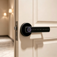 Serrure de porte intelligente de haute qualité pour hôtel et maison, application Tuya, télécommande, design à clapet, alimentation par batterie/USB, mot de passe personnalisé, carte-clé, installation facile