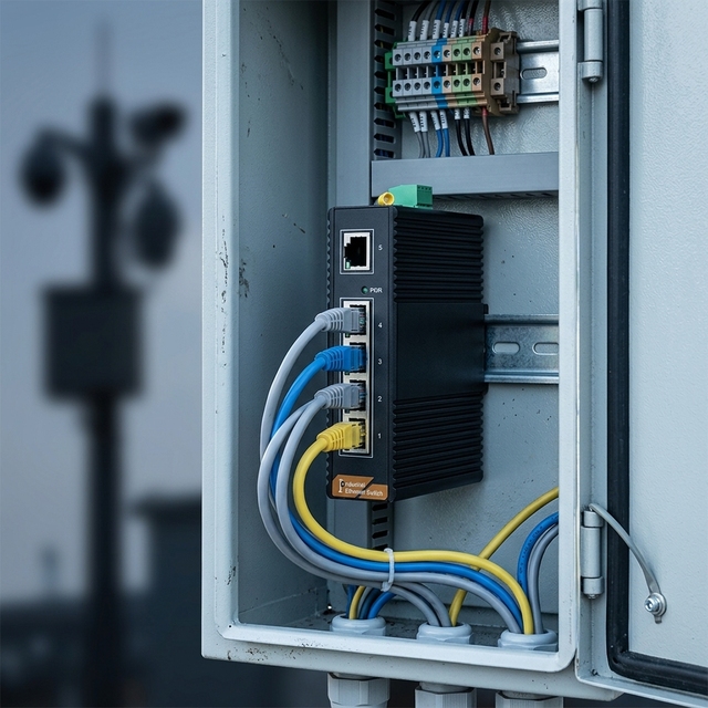 SH LINK SH-G0005-P 5-Port Gigabit Unmanaged Industrial Switch DIN Rail IP40 -40 to 85℃ Fanless for Factory Automation