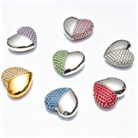 Nouvelle Clé USB en Métal en Forme de Cœur, Vente Chaude, 2 Go, 4 Go, 16 Go, 32 Go, 64 Go, 128 Go, USB 2.0, USB 3.0, Clé USB Collier Bijou, Cadeau