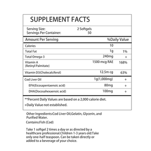 OEM Custom Formula Cod Liver Oil <b>Mini</b> Softgels Omega-3 with Vitamins A & D3 Heart Health Skin Support Private Label Fish Oil - Product Image 2