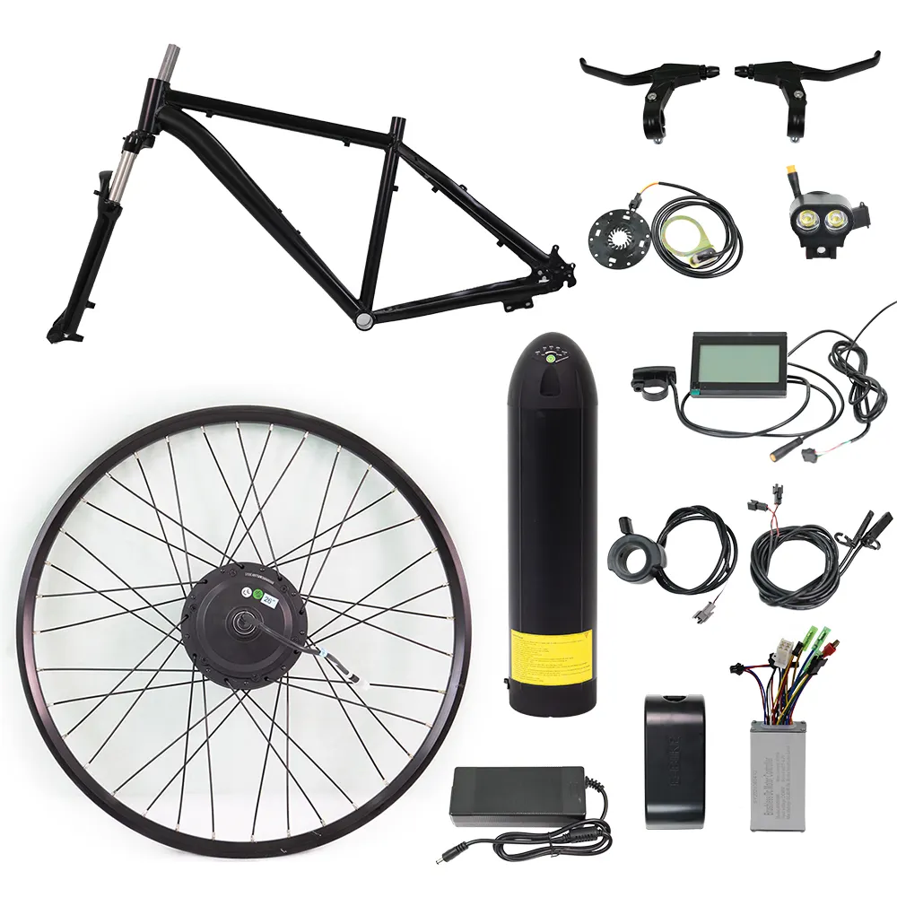 frame electric bicycle e-bike rear wheel conversion kit cycling motor 36V 48V 8ah 10ah 13ah bottle battery 26'' 27.5'' frame