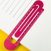 12cm noir rose gris multi-fonctionnel école bureau blanc métal Clip signet règle dessinateur, fournitures pour la maison règle en aluminium