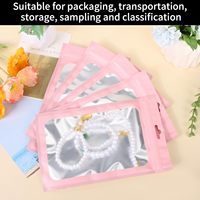 Sacs plats refermables en aluminium transparent multicolores, à fermeture éclair, pour produits de beauté