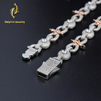 Pendentif Moissanite Personnalisé avec Chaîne Accent Étoile Polaire, Design Glacé Premium, Bijoux Hip Hop Personnalisés pour Fêtes