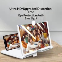 Loupe d'écran pliable 3D HD légère de 10/12 pouces avec support de téléphone de bureau extractible pour le streaming vidéo et la visualisation de films