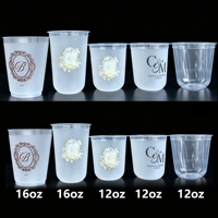 Gobelet personnalisé avec logo, jetable, écologique, en plastique givré, design Flex Stadium, pour fêtes et mariages