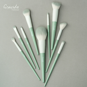 Ensemble de 9 pinceaux de <span class=keywords><strong>maquillage</strong></span> en poils synthétiques Gracedo, style vert clair frais, pour le visage et le correcteur, livraison directe d'usine, faible MOQ - Product Image 2