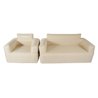 Fauteuil Gonflable Simple Personnalisé en PVC Écologique, Design Moderne Blanc, Portable pour Salon, Chambre ou Extérieur