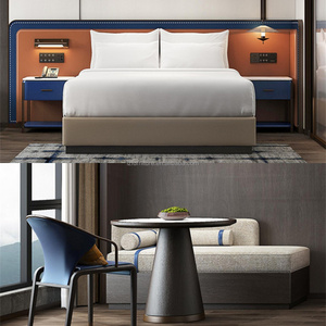 Usine OEM ODM : Mobilier de chambre complet sur mesure à faible coût pour hôtel 3 étoiles, lit King Size avec tables de chevet et têtes de lit assorties - Product Image 6