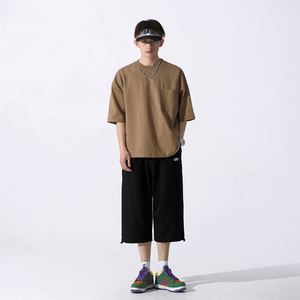 230GSM High-end Round Collar Pocket T-shirt Custom Oversized 100% Cotton Short Sleeve Printed logo - Product Image 2