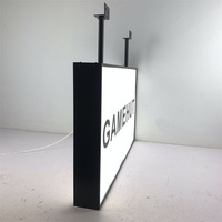 Boîte à lumière LED double face personnalisée, panneau publicitaire suspendu extérieur, étanche, pour devanture de magasin, logo de boutique, bar, restaurant