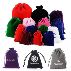 Pochette en velours avec cordon de serrage et logo personnalisé pour bijoux, colliers, bagues, montres et lunettes - Sac de rangement recyclable avec couleur personnalisée - Product Image 1