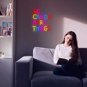ป้ายไฟนีออน LED หรี่แสงได้ของตกแต่งผนังแบบ USB สำหรับเด็กห้องเรียนงานเลี้ยงวันเกิดในเชิงบวกสิ่งที่ยากสามารถทำได้ไฟนีออนห้องนอน - Product Image 5