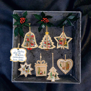 Adorno Navideño de Madera de Diseño Clásico, Redondo, con Forma de Muñeco de Nieve y Copo de Nieve, Decoración Colgante con Corte Láser - Product Image 5