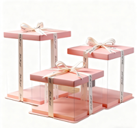 Boîte à gâteau transparente de 4/6/8/10/12 pouces, boîte à gâteau en carton blanc, boîte à gâteau biodégradable, boîte à gâteau écologique