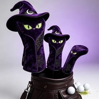 Copricapo da golf di Halloween 3D: set di coperture in poliestere per driver, fairway e ibridi a forma di pipistrello, zucca, mago, gatto, scheletro