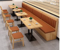 Chaise de table de restaurant occidental Combinaison de nouilles Barbecue Snack Burger Teahouse Booth Sofa pour villa et salle à manger Matériau en bois