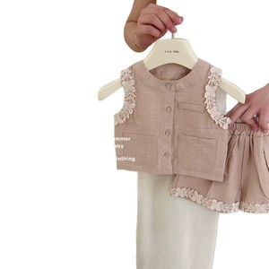Nuovo <span class=keywords><strong>Set</strong></span> Estivo 2026 alla Moda <span class=keywords><strong>per</strong></span> Bambine, Completo in Cotone Tinta Unita, Abbigliamento <span class=keywords><strong>per</strong></span> <span class=keywords><strong>Bambini</strong></span> in Due Pezzi - Product Image 1