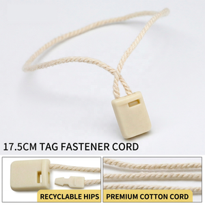 Fabricante de Cordones Ecológicos, Etiqueta de Cordón de Algodón Reciclado Beige con Logotipo Grabado Personalizado y Cierre a Presión - Product Image 3