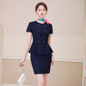 Hotel Receptionist Short Sleeve <b>Work</b> Suit Women Professional Slim Fit Uniform Summer 2025 - Product Image 4
