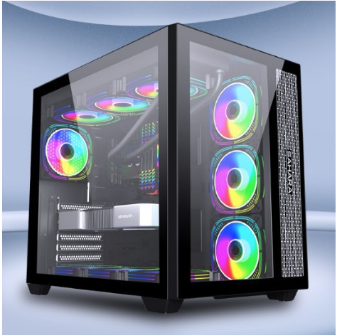 OEM ATX Case ARGB Led Light Desktop CPU Cabinet Computer Casing Gaming Case Pc With Full Tempered Glass Support 10 Fans