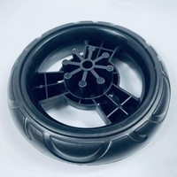 Roue de chariot jouet de 5,3 pouces, jante en plastique et pneu en mousse EVA, roulettes avec frein, capacité de charge de 15 à 20 kg, dureté du pneu de 55 à 60A