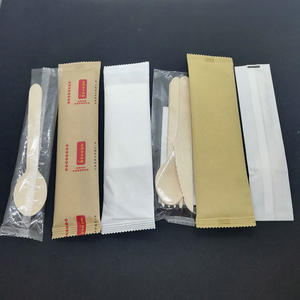 Juego de Cubiertos Chinos Biodegradables y Ecológicos con Servilleta y Cuchara de Madera con Logotipo Personalizado para Fiestas y Restaurantes, Marca Go Green, Venta al Por Mayor - Product Image 2