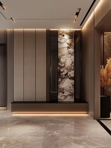 Armoire intégrée multifonctionnelle de luxe étagère à chaussures Foyer Buffet d'entrée pour salon chambre à coucher extérieur-Style bois MDF - Product Image 5