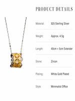 Collier en argent sterling 925 avec zircon, plaqué or 18 carats, pendentif coulissant en filigrane, chaîne vintage pour femme, bijoux en gros personnalisés