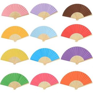 Abanico Plegable de Bambú de 21 cm al por Mayor, con Logotipo Personalizado, Estilo Arte Folclórico, Decoración con Impresión DIY para Regalo Empresarial o de Boda - Product Image 6