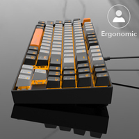 TKL-Teclado mecánico para juegos de ordenador, interruptor rojo, retroiluminación LED, con cable, novedad