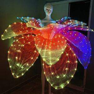 Traje LED de robot con falda de pétalos LED a todo color, vestido de gran vuelo para danza floral, <span class=keywords><strong>ropa</strong></span> para espectáculos de danza moderna - Product Image 2