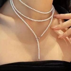 Collier pour bébé multi-couches naturel de 4 à 5 mm avec 5 couches portant des perles parfaitement impeccables, éclatantes et brillantes - Product Image 1