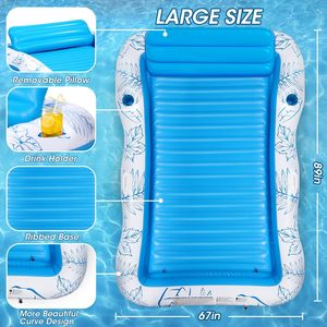 Bouée gonflable géante pour adultes 89x67 pouces, transat <span class=keywords><strong>de</strong></span> piscine, radeau <span class=keywords><strong>de</strong></span> plage pour bronzer, transat aquatique avec porte-gobelet - Product Image 2
