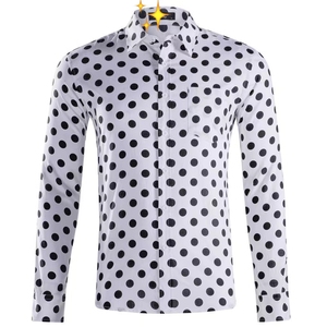 Nuova maglia a pois da uomo a maniche lunghe, camicia da uomo interamente in cotone oversize - Product Image 5