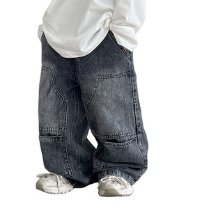 Ropa de calle de otoño 2025, ropa personalizada para niños, pantalones <span class=keywords><strong>vaqueros</strong></span> rectos de gran tamaño para niños, pantalones <span class=keywords><strong>vaqueros</strong></span> para niños - Product Image 1
