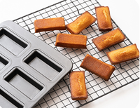 Moule à gâteau Financier Bakeey à 8 cavités en acier au carbone épaissi, antiadhésif, compatible four, pour brownies, pains et pâtisseries, idéal pour la cuisson à la maison
