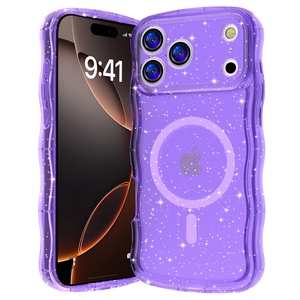 Étui pour iPhone 17 avec cadre <span class=keywords><strong>de</strong></span> vague mignon <span class=keywords><strong>de</strong></span> luxe magnétique pour iPhone 17 Pro Max - Product Image 4