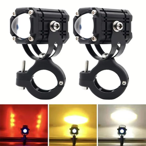 Feux de conduite LED 12 V pour moto, 4 couleurs clignotantes, phare antibrouillard, montage sur guidon, phare auxiliaire - Product Image 1